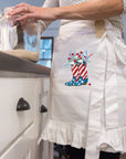 Patriotic Floral Boots Apron