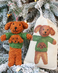 Apricot Curly Doodle With Curly Doodle Sweater Ornament (LIMITED QUANTITY)