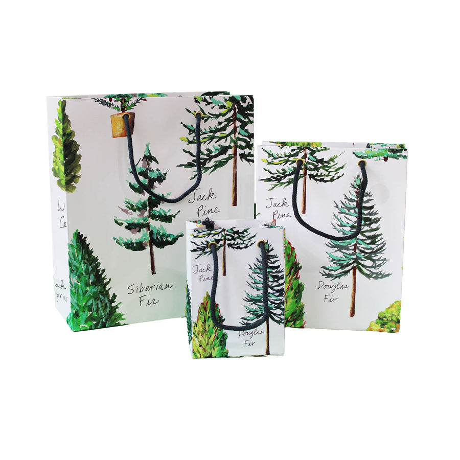 Paper Gift Bag Set - Christmas Pines