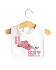 H is For Hat Pink Baby Bib