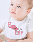 H is For Hat Pink Baby Bib