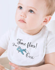 Time Flies I'm One Boy Baby Bib