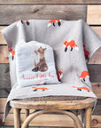 Fox Cotton Knit Baby Blanket