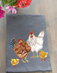 Chicken Family Black Kitchen Towel