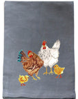 Chicken Family Black Kitchen Towel
