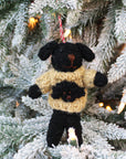 Black Curly Doodle With Curly Doodle Sweater Ornament (LIMITED QUANTITY)