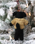 Black Curly Doodle With Curly Doodle Sweater Ornament (LIMITED QUANTITY)
