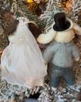 Bride and Groom Dog Ornament Set