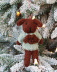 Brown Curly Doodle With Curly Doodle Sweater Ornament (LIMITED QUANTITY)