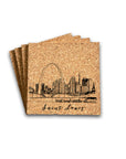 Saint Louis Skyline Cork Coasters - Set of 4