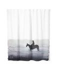 Foggy Cowboy Watercolor Painting | Shower Curtain | Cotton 72" x 72"