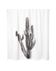 Tall Black Cacti Watercolor Shower Curtain