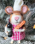 Restaurant Mouse with Cheese and Baguette Ornament