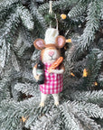 Restaurant Mouse with Cheese and Baguette Ornament
