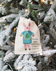 Christmas Tree Pig With String Lights Ornament