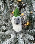 Grey Poodle Ornament