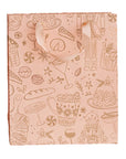 Pink & Gold Holiday Paper Gift Bag Set