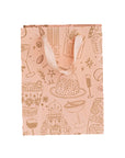 Pink & Gold Holiday Paper Gift Bag Set