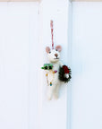 Christmas Mouse With Wreath Ornament