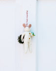 Christmas Mouse With Wreath Ornament