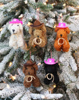 Cowboy Curly Doodle Dog Ornament (LIMITED QUANTITIES)