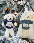 Cream Curly Doodle With Curly Doodle Sweater Ornament (LIMITED QUANTITY)