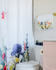 Ralph Moberly Floral Watercolor Painting | Shower Curtain | Cotton 72" x 72"