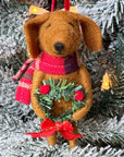 Dog With Wreath Ornament