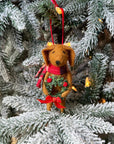 Dog With Wreath Ornament
