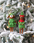 Dog in Tree Outfit & Elf Outfit
