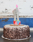 LIMITED QUANTITY Felted Wool Circus Elephant Happy Birthday Cake Topper