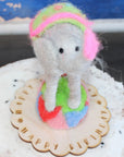 LIMITED QUANTITY Felted Wool Circus Elephant Happy Birthday Cake Topper