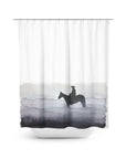 Foggy Cowboy Watercolor Painting | Shower Curtain | Cotton 72" x 72"