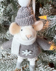 Glitter Sweater Mouse Ornament