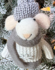 Glitter Sweater Mouse Ornament