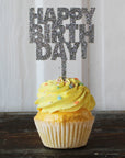 Happy Birthday Glitter Acrylic Cake Topper