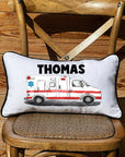 First Responder Ambulance Personalized Lumbar White Pillow