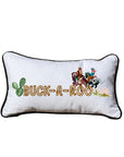 Buck-A-Roo White Lumbar Pillow with Piping