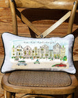 Holiday Cityscape Lumbar Pillow with Piping