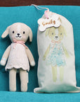 Mia The Dog - Hand Knit Cuddle + Kind Doll with Personalized Bag