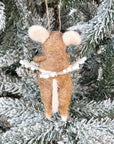 Brown Mouse With Snowflake Ornament