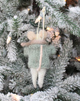 Snowball Mouse With Sweater Ornament