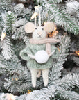 Snowball Mouse With Sweater Ornament