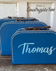 Personalized Navy Cardboard Suitcases