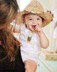 Bear With Suspenders Baby Onesie