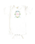 Personalized Monogram Floral Crest Baby Onesie