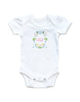 Personalized Name Floral Crest Onesie