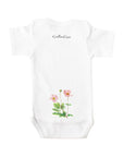 Personalized Name Floral Crest Onesie