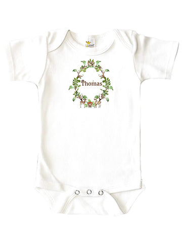 Personalized Name Forest Crest Onesie