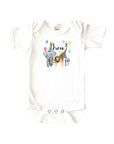 Party Animal Primary Colors Baby Onesie
